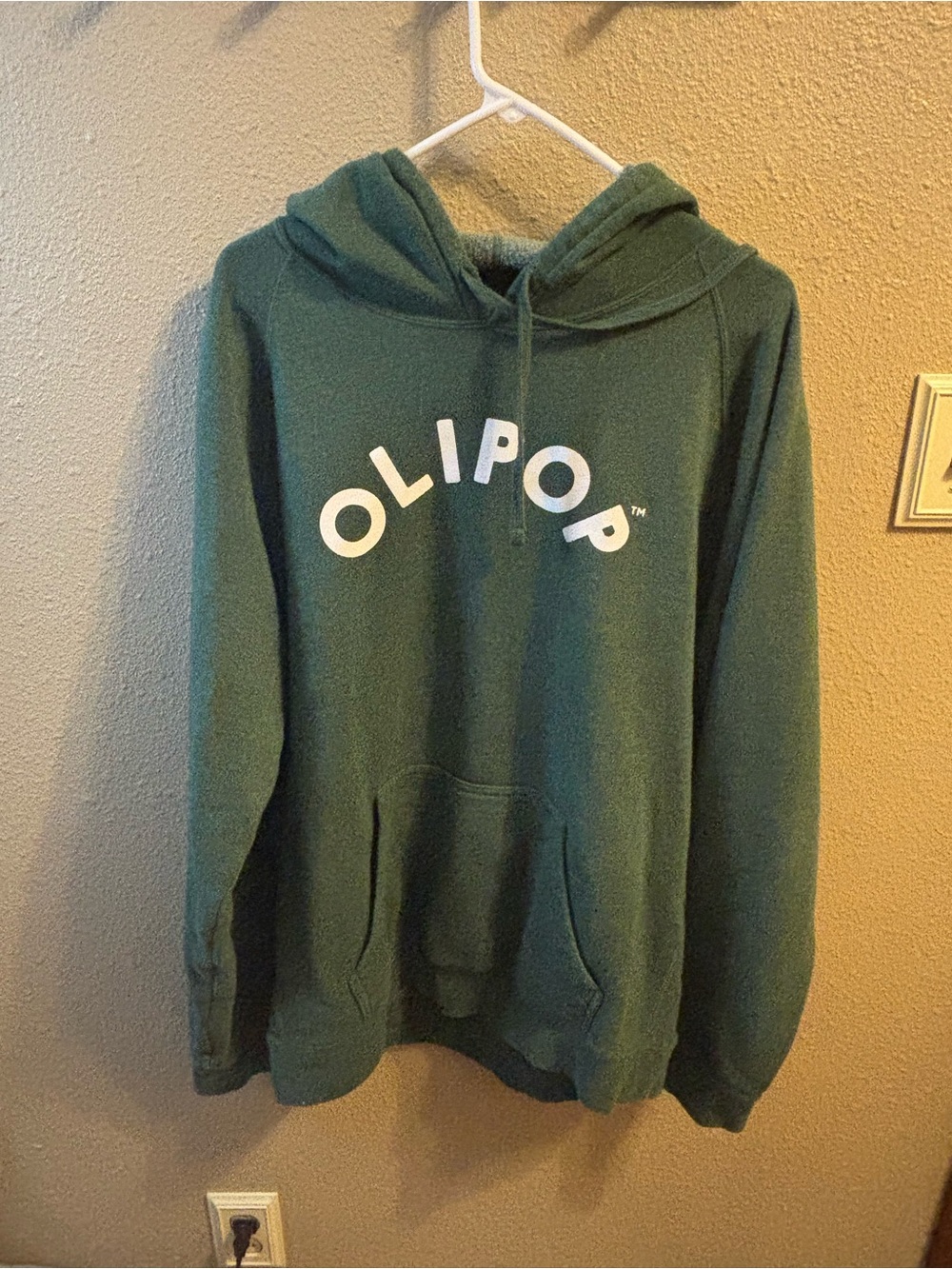 Olipop Forest Green Logo Pullover Hoodie for Men